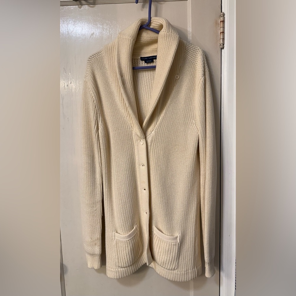 Polo Ralph Lauren Cream/Ivory Heavy Knit Cardigan